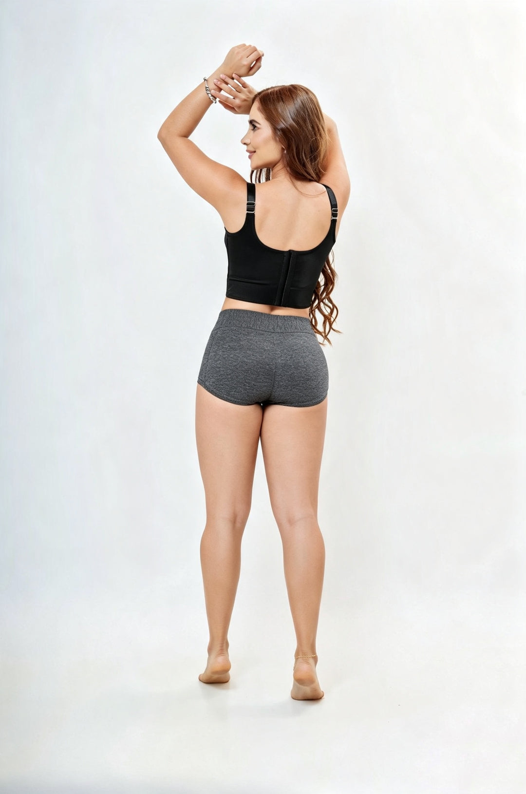 Cotton Lycra Hypoallergenic High-Waisted Padded Butt-Lifting Shorts