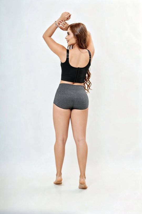 Cotton Lycra Hypoallergenic High-Waisted Padded Butt-Lifting Shorts