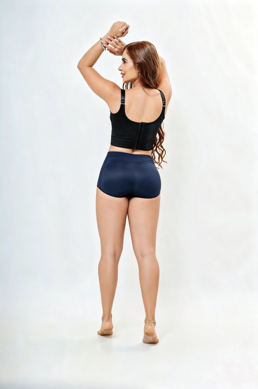 Cotton Lycra Hypoallergenic High-Waisted Padded Butt-Lifting Shorts